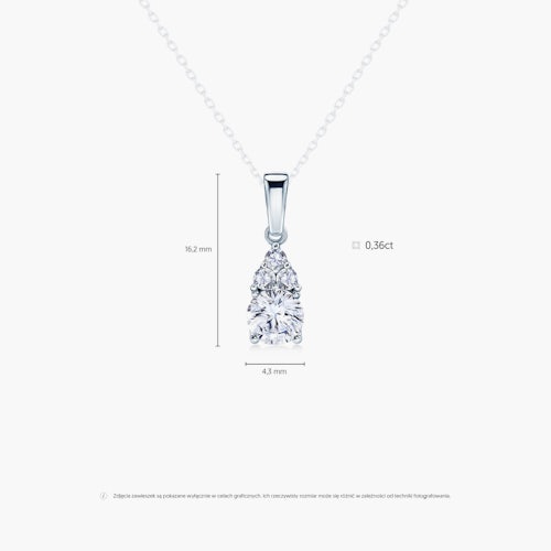 Zawieszka Fairytale: białe złoto, diament laboratoryjny